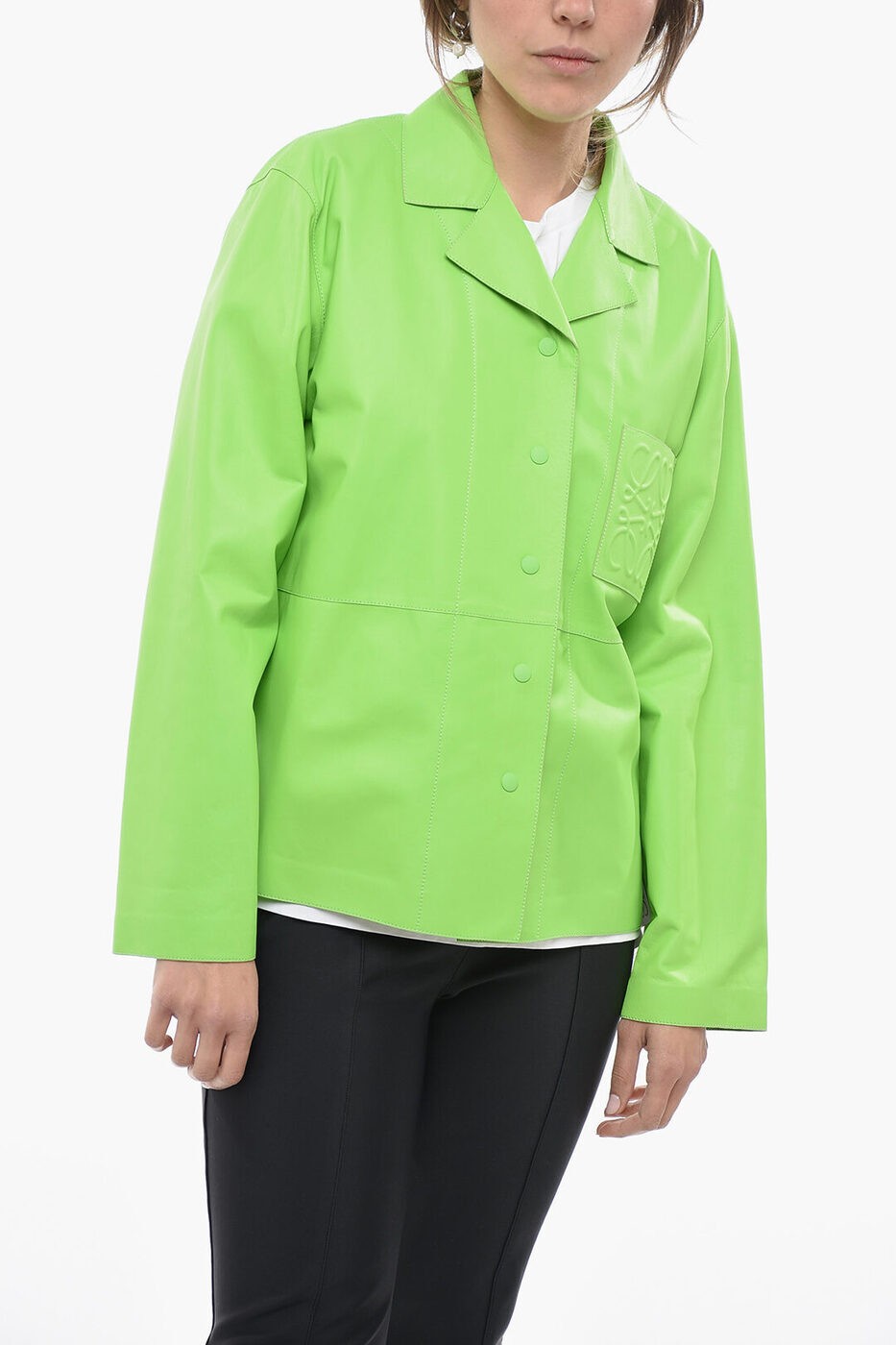  LOEWE  ǥ Shirts LEATHER SHIRT WITH EMBOSSED LOGO S540Y31L08...