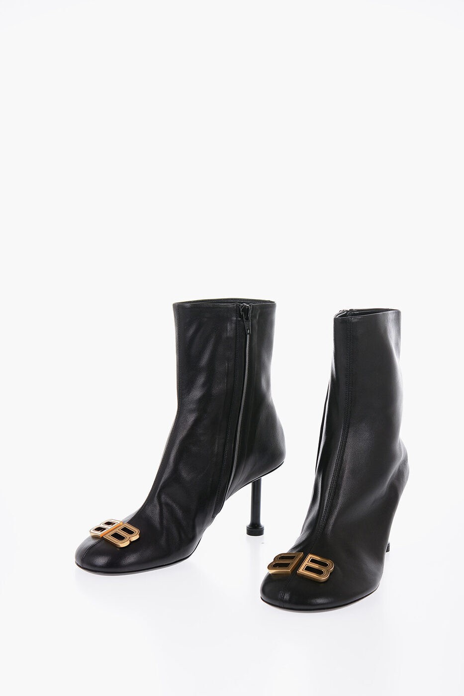 BALENCIAGA バレンシアガ ブーツ 722311 WBCW1 1080 レディース LEATHER GROUPIE BOOTIES WITH LOGO STATEMENT 【関税・送料無料】【ラッピング無料】 dk