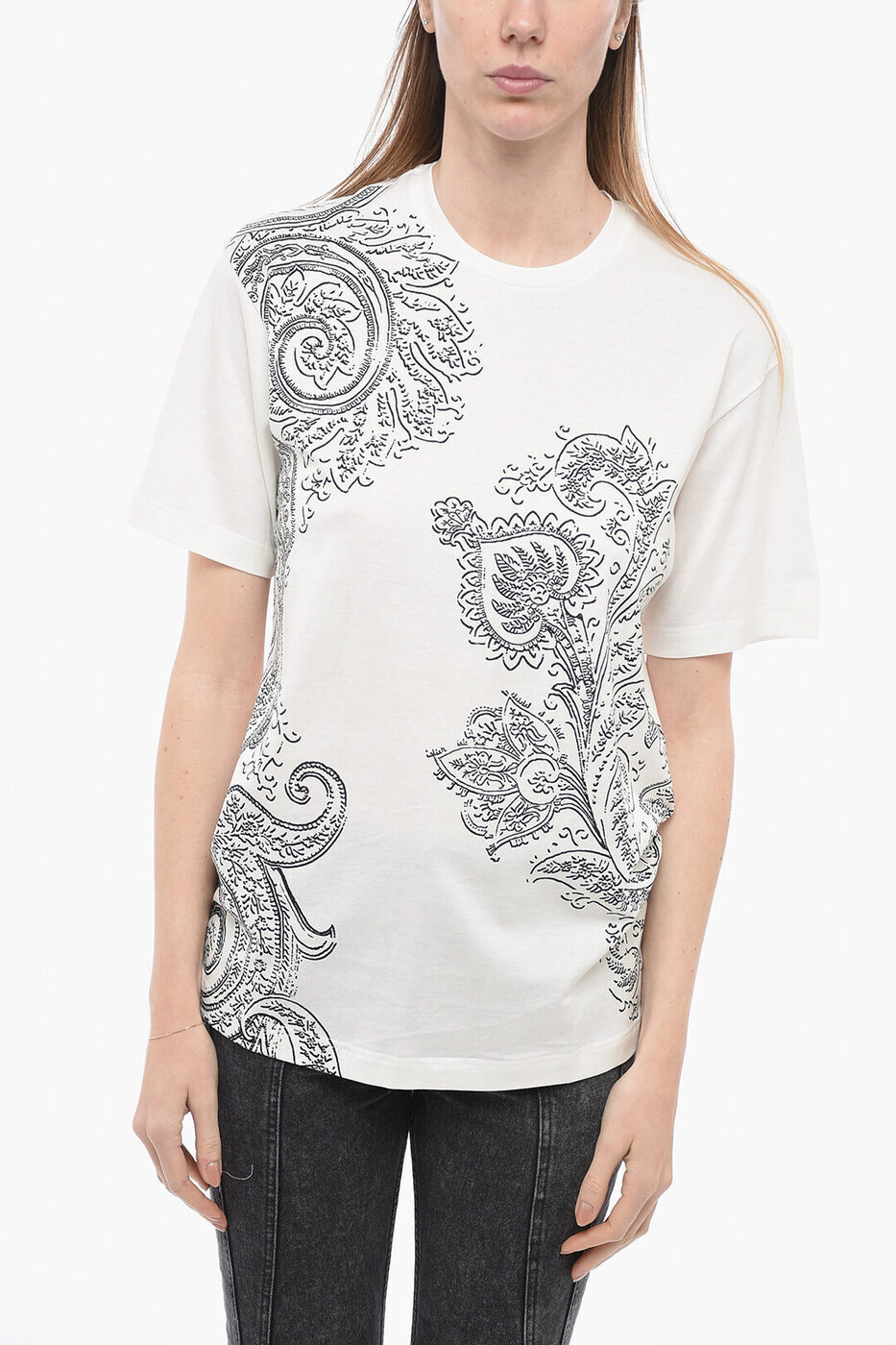 ETRO エトロ トップス 19604 レディース PAISLEY PATTERNED CREW-NECK T-SHIRT 【関税・送料無料】【ラッピング無料】 dk