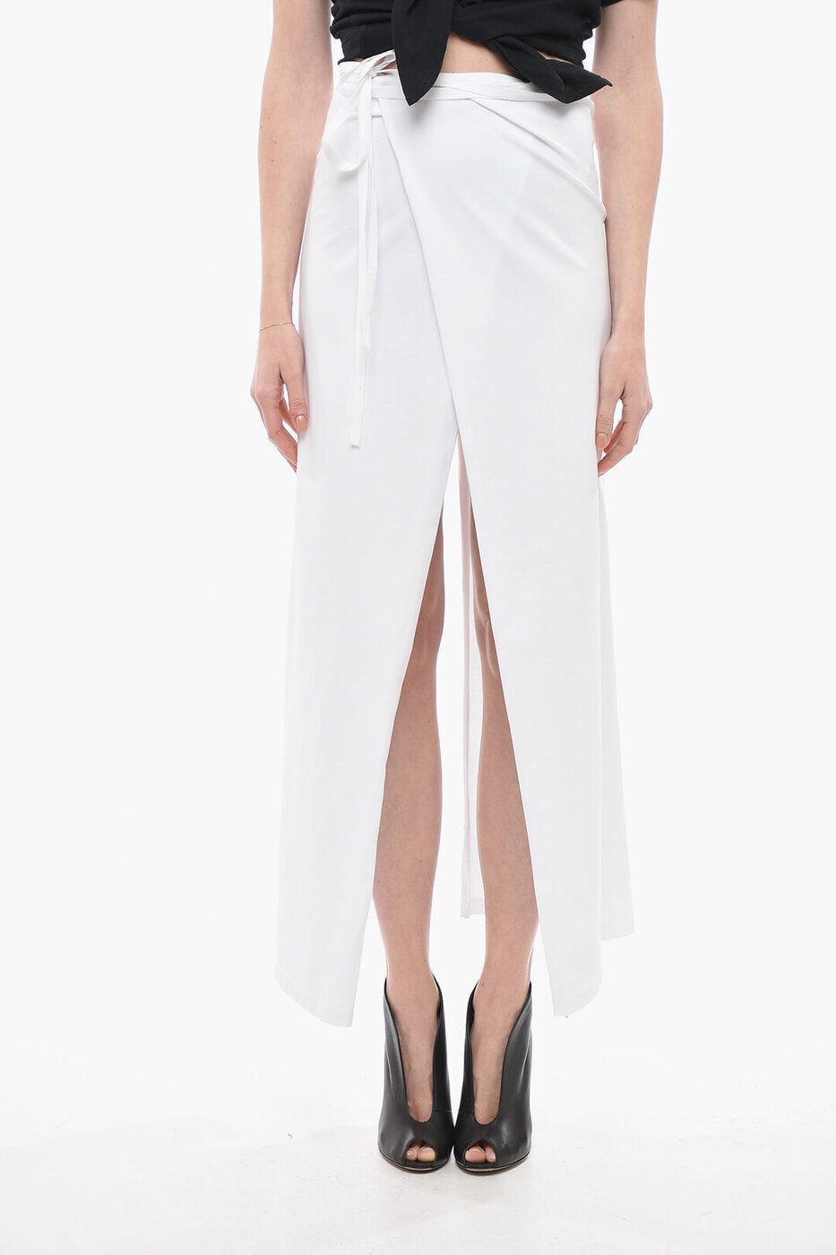 ꥯݥ桪 ANN DEMEULEMEESTER  ɥ᥹ơ  B0011348FA298001 ǥ COTTON JERSEY MARLENE MAXI SKIRT WITH FRONT SPLIT ڴǡ̵ۡڥåԥ̵ dk