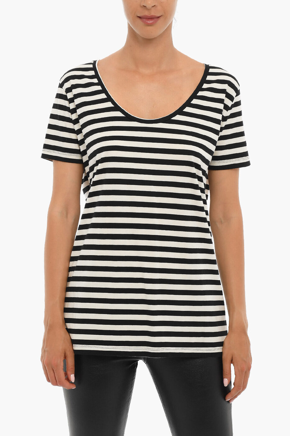 WOOLRICH ウールリッチ トップス COWWTEE1133JY80 1144 レディース STRIPED COTTON T-SHIRT WITH BACK PRINT 【関税・送料無料】【ラッピング無料】 dk