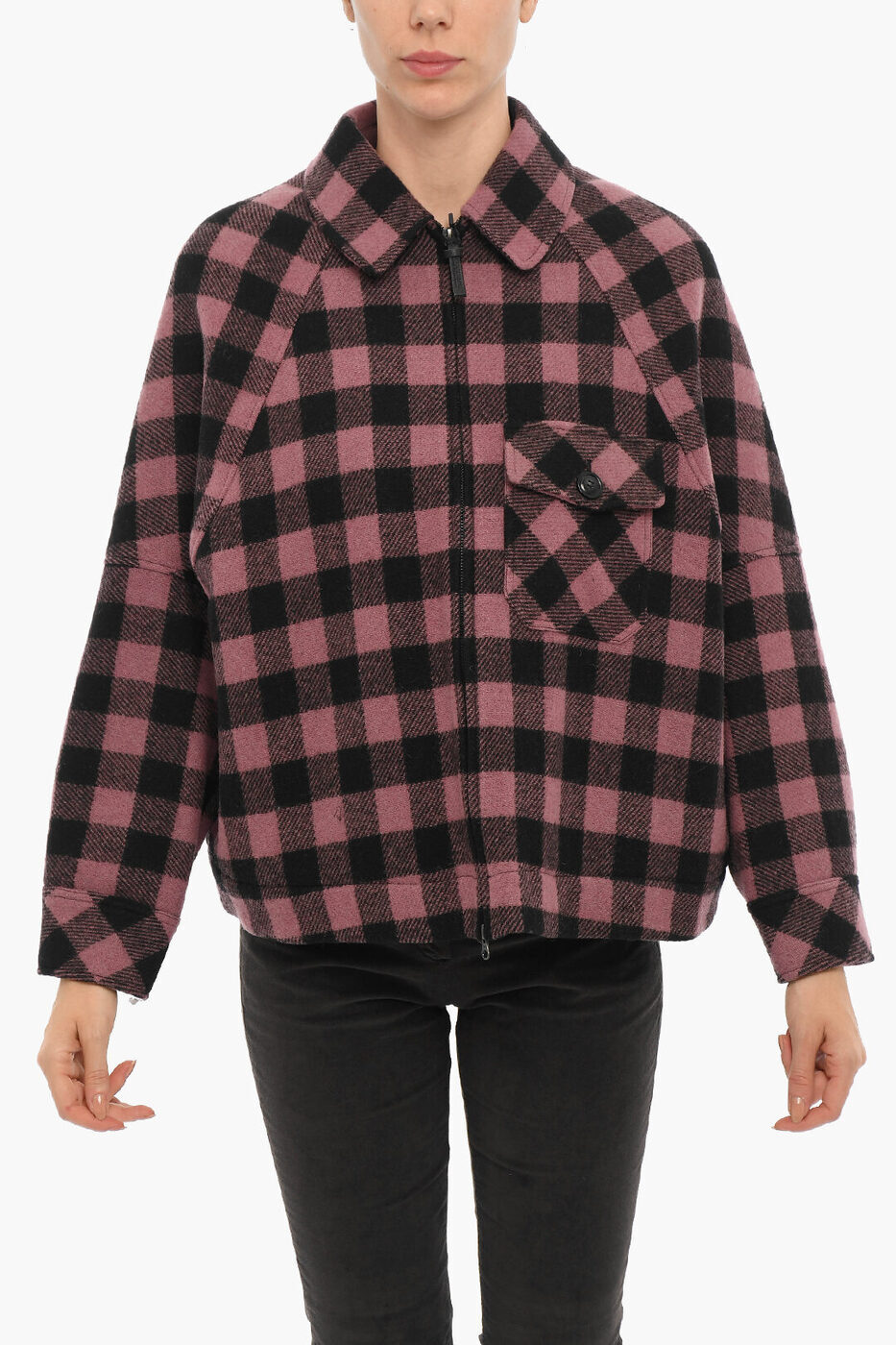 WOOLRICH ウールリッチ ジャケット COWRCPS0029 463 レディース TWO-TONE BUFFALO CHECKED JACKET WITH ZIP CLOSURE AND BREAST 【関税・送料無料】【ラッピング無料】 dk