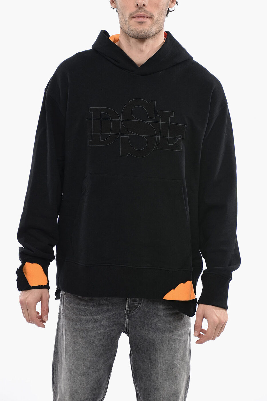 DIESEL ǥ ȥ졼ʡ A08565 0DFAF 900A  VINTAGE-EFFECT S-MACROT HOODIE WITH MAXI FLEECED LOGO ڴǡ̵ۡڥåԥ̵ dk