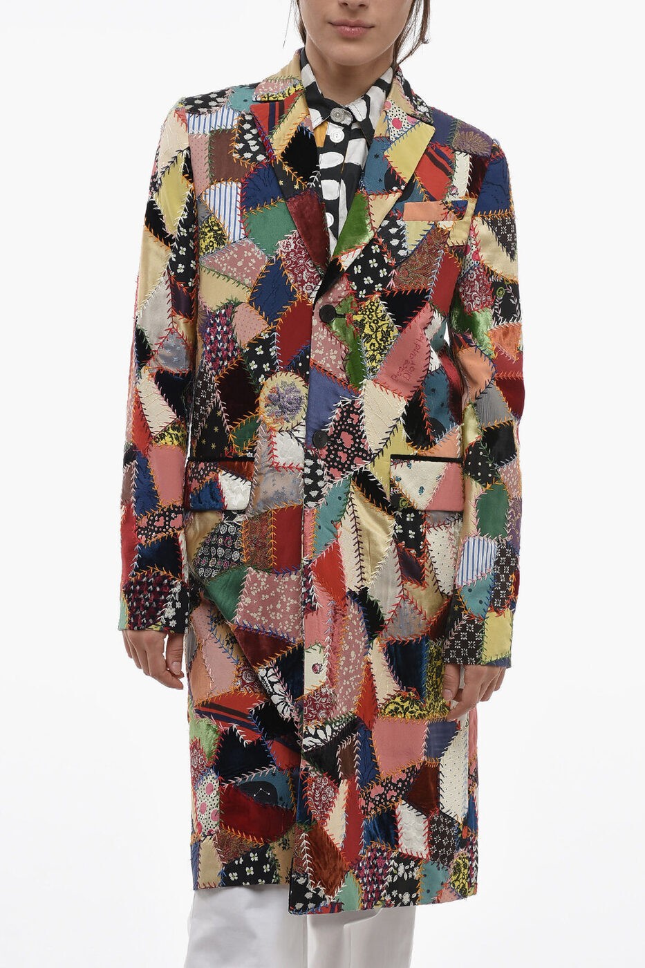 CHRISTIAN DIOR ディオール コート 851M22W9030 9601 レディース MULTIPATTERNED PATCHWORK COAT WITH ..