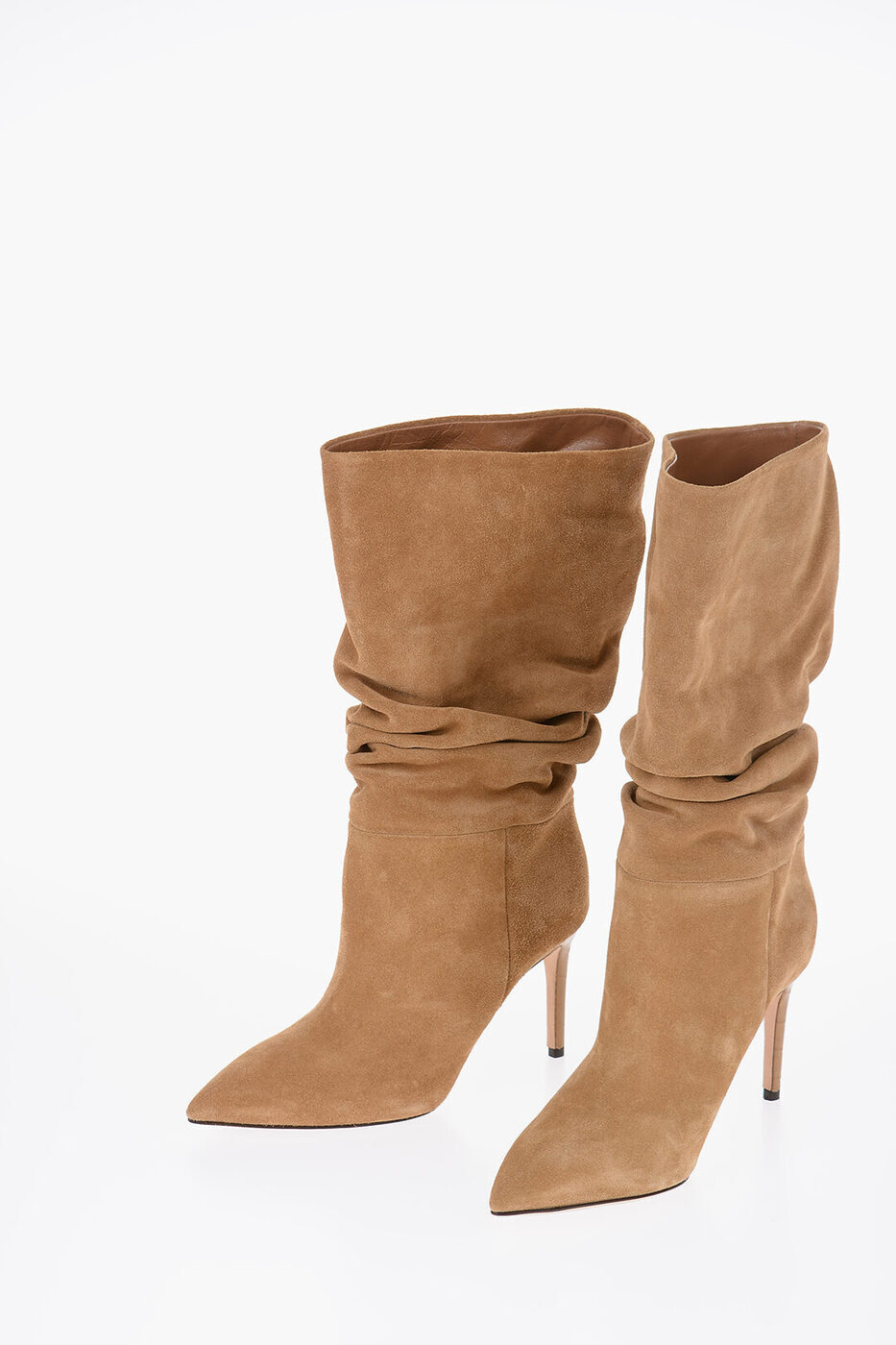 PARIS TEXAS パリ テキサス ブーツ PX703 XV003 CARAMEL レディース SUEDE HEELED ANKLE BOOTS WITH GATHERED DETAIL 【関税・送料無料】【ラッピング無料】 dk