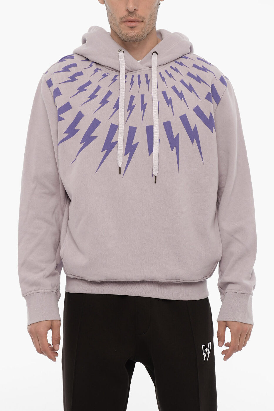 【本日5日はP4倍！】 ニール バレット NEIL BARRETT スウェットシャツ トレーナー メンズ Sweatshirts FLEECED COTTON FAIRISLE THUNDERBOLT HOODIE NBV7JS186A V517S 531 関税 送料無料 ラッピング無料 2020AW dkのサムネイル