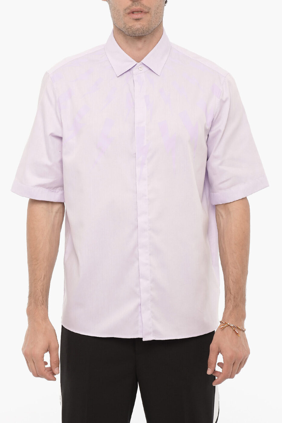 Neil Barrett (ニールバレット) Fair-isle Thunderbolt T-shirt
