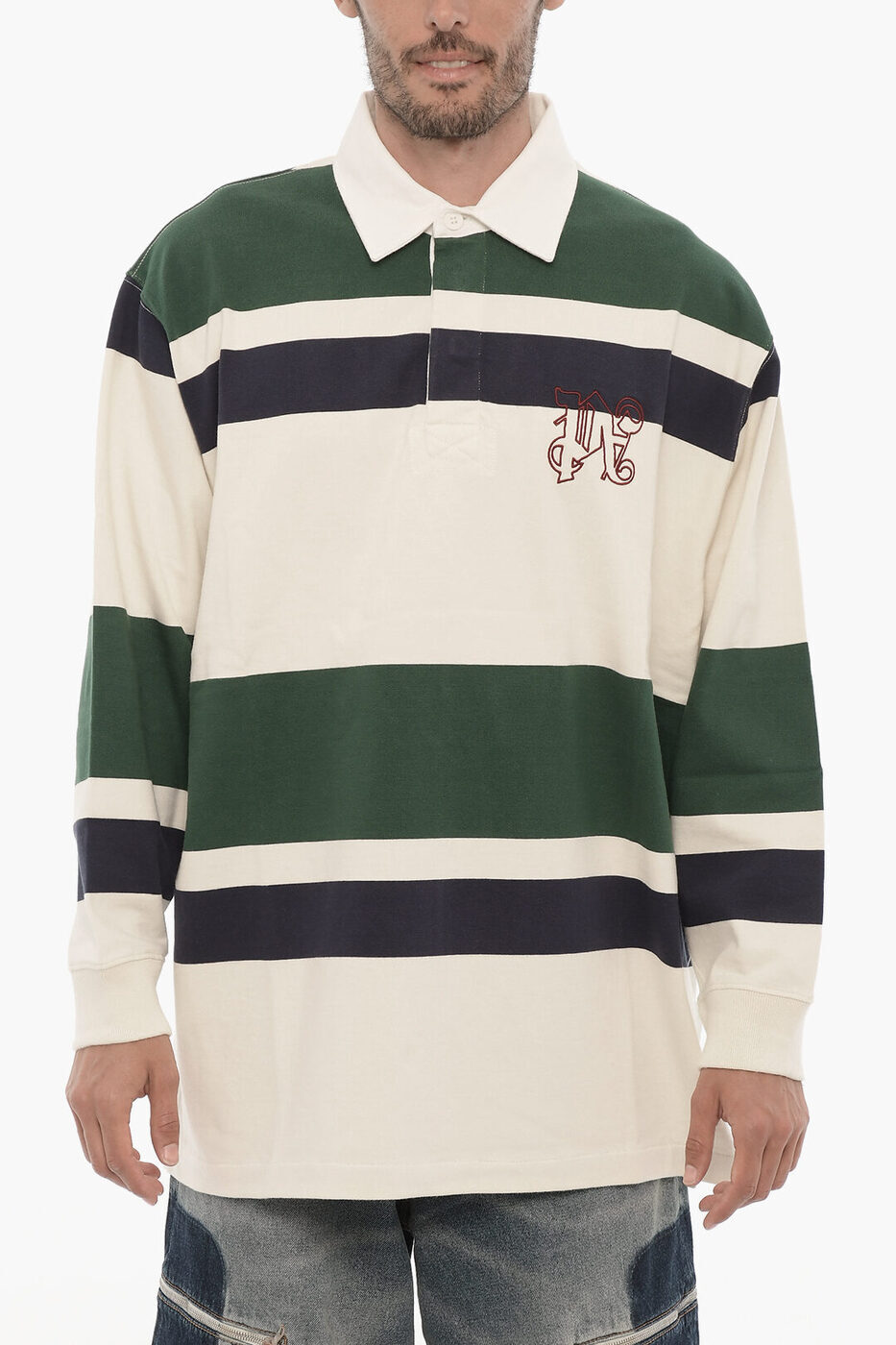 ѡ 󥸥륹 PALM ANGELS T ȥåץ  T-shirts and tops STRIPED 3-BUTTO...