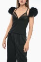 【1000円OFFクーポン配布中!!】 ディースクエアード DSQUARED2 Tシャツ トップス レディース T-shirts and tops FEATHERED DETAIL GOTH BRA CROP TOP S72NC1061 S60581 900 関税 送料無料 ラッピング無料 2020AW dk