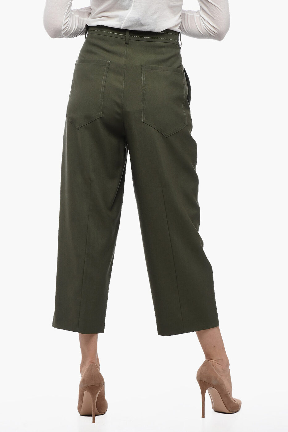 マルニ MARNI ズボン パンツ レディース Trousers TROPICAL CROPPED PANTS WITH VISIBLE STITCHING PAMAV05U03TW83900V55 関税 送料無料 ラッピング無料 2020AW dk