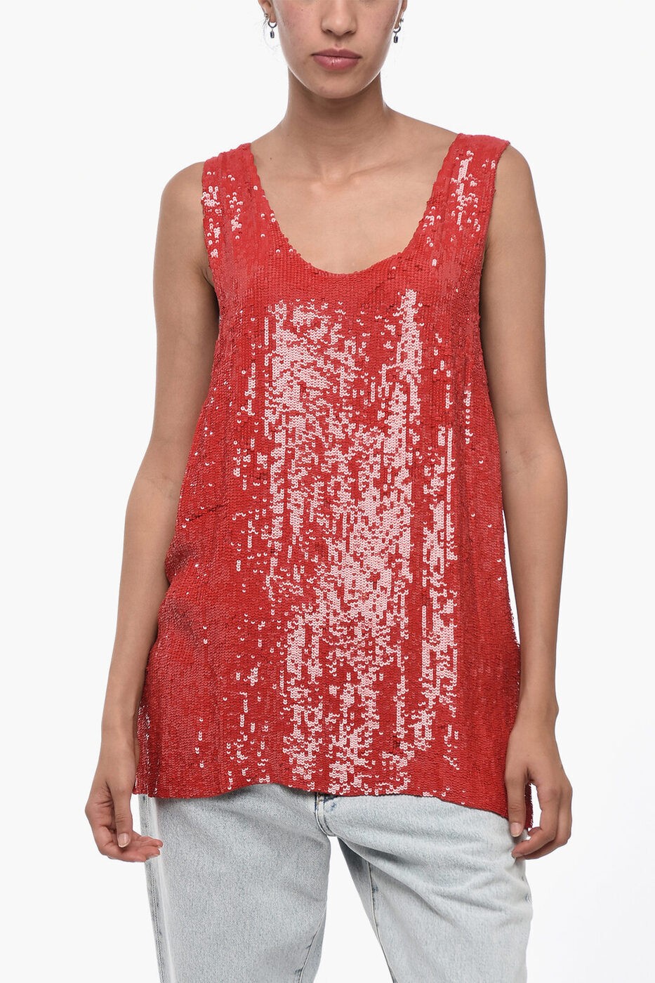 ѥ PAROSH T ȥåץ ǥ T-shirts and tops SEQUINED TANK TOP D31053...
