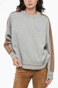 パーム エンジェルス PALM ANGELS トレーナー レディース Sweatshirts EMBROIDERED CREWNECK SWEATER WITH TEDDY CONTRASTING BANDS PWBA039F22FLE0010836 関税 送料無料 ラッピング無料 2020SS dk