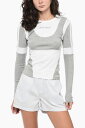 パーム エンジェルス PALM ANGELS Tシャツ トップス レディース T-shirts and tops LONG SLEEVED CUT FITTED T-SHIRT WITH CONTRASTING FABRIC PWAB030E23FAB0010305 関税 送料無料 ラッピング無料 2020SS dk