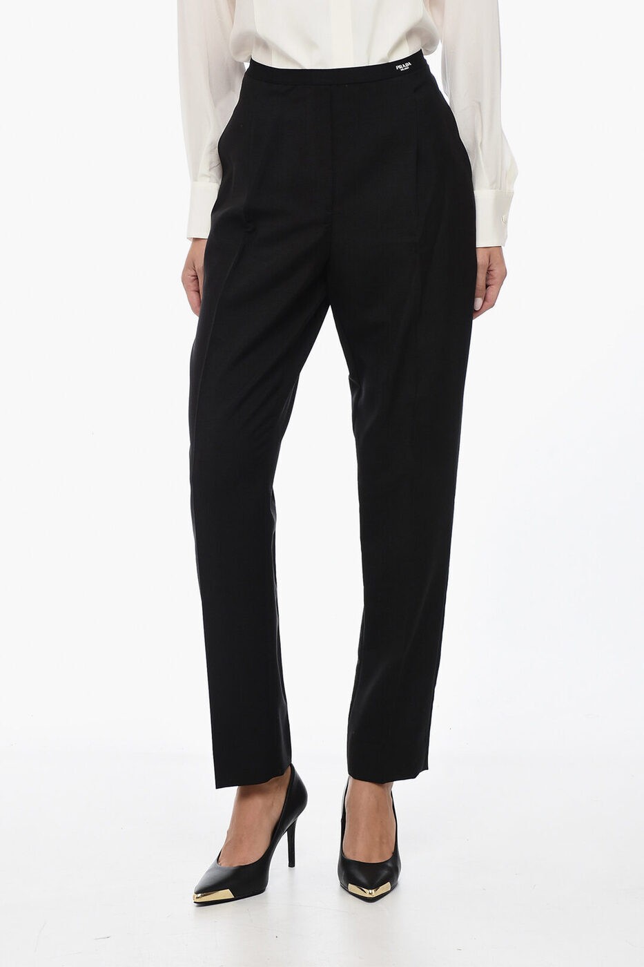 PRADA プラダ パンツ P277GS231 G54 F0002 レディース SINGLE-PLEATED MOHAIR BLEND PANTS WITH INNER PETTICOAT 【関税・送料無料】【ラッピング無料】 dkのサムネイル