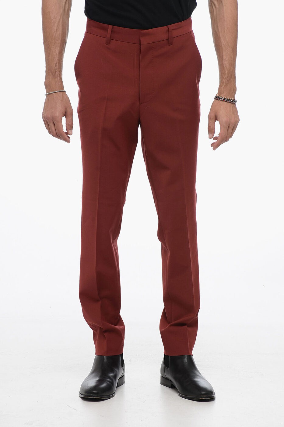 楽天BRANDSHOP・クラージュ楽天市場店オールセインツ ALLSAINTS ズボン パンツ メンズ Trousers THIRTY TWO WOOL BLEND PANTS WITH HIDDEN CLOSURE RAIDES MM027Z DULLED RED 関税 送料無料 ラッピング無料 2020AW dk