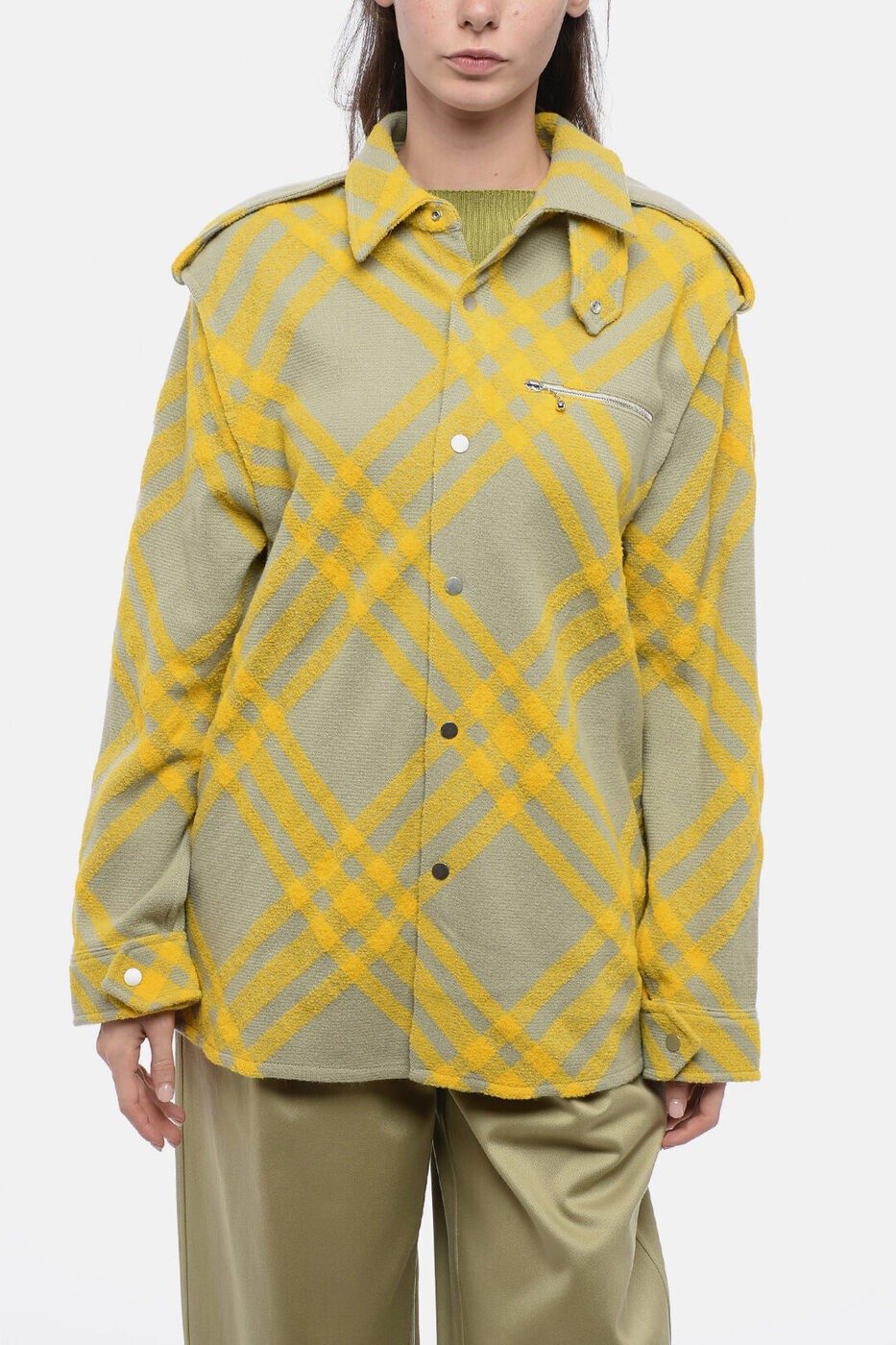 СХ꡼ BURBERRY  ǥ Shirts ALPACA BLEND TARTAN OVERSHIRT 8077274 ...
