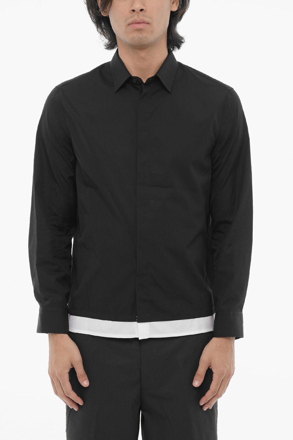 ˡ Хå NEIL BARRETT   Shirts LOOSE FIT CASUAL SHIRT WITH CONTR...