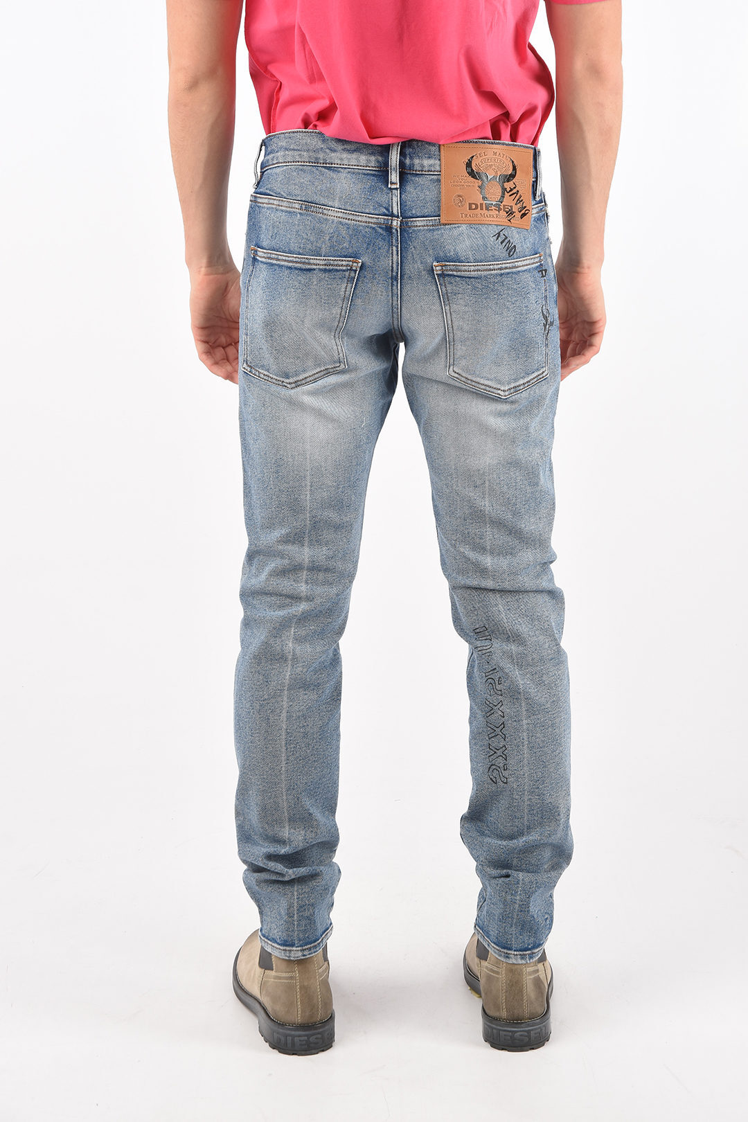 最安価格(税込) DIESEL ディーゼル Blue デニム P386837 メンズ 17CM 5 POCKETS CL-D-KRAS-X SLIM FIT JEANS WITH VISIBLE STITC dk:BRANDSHOP・クラージュ店 大特価在庫