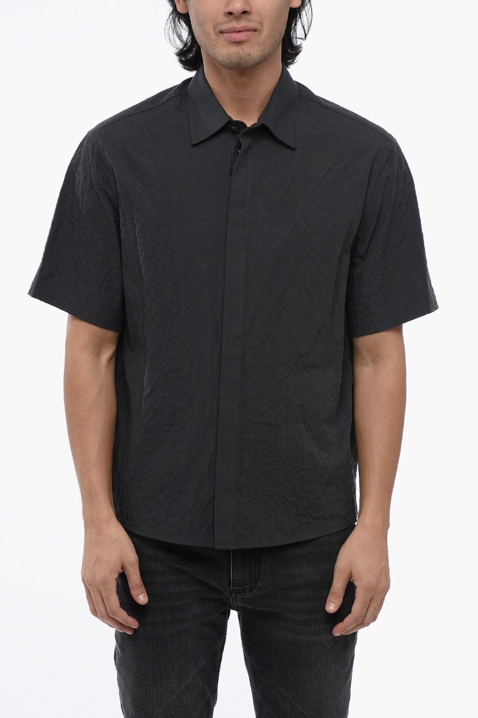 楽天BRANDSHOP・クラージュ楽天市場店ニール バレット NEIL BARRETT シャツ メンズ Shirts WRINKLED COTTON MILITARY MINIMAL SHIRT MY60215A-Y043 011N 関税 送料無料 ラッピング無料 2020SS dk