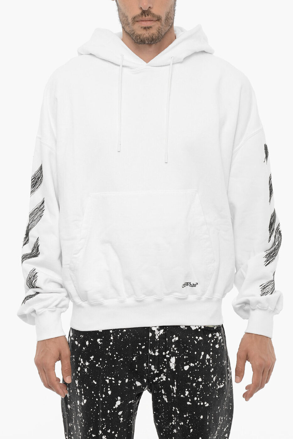 楽天BRANDSHOP・クラージュ楽天市場店オフホワイト OFF WHITE スウェットシャツ トレーナー メンズ Sweatshirts BRUSHED COTTON SCRIBBLE DIAG HOODIE OMBB110S23FLE0050110 関税 送料無料 ラッピング無料 2020SS dk