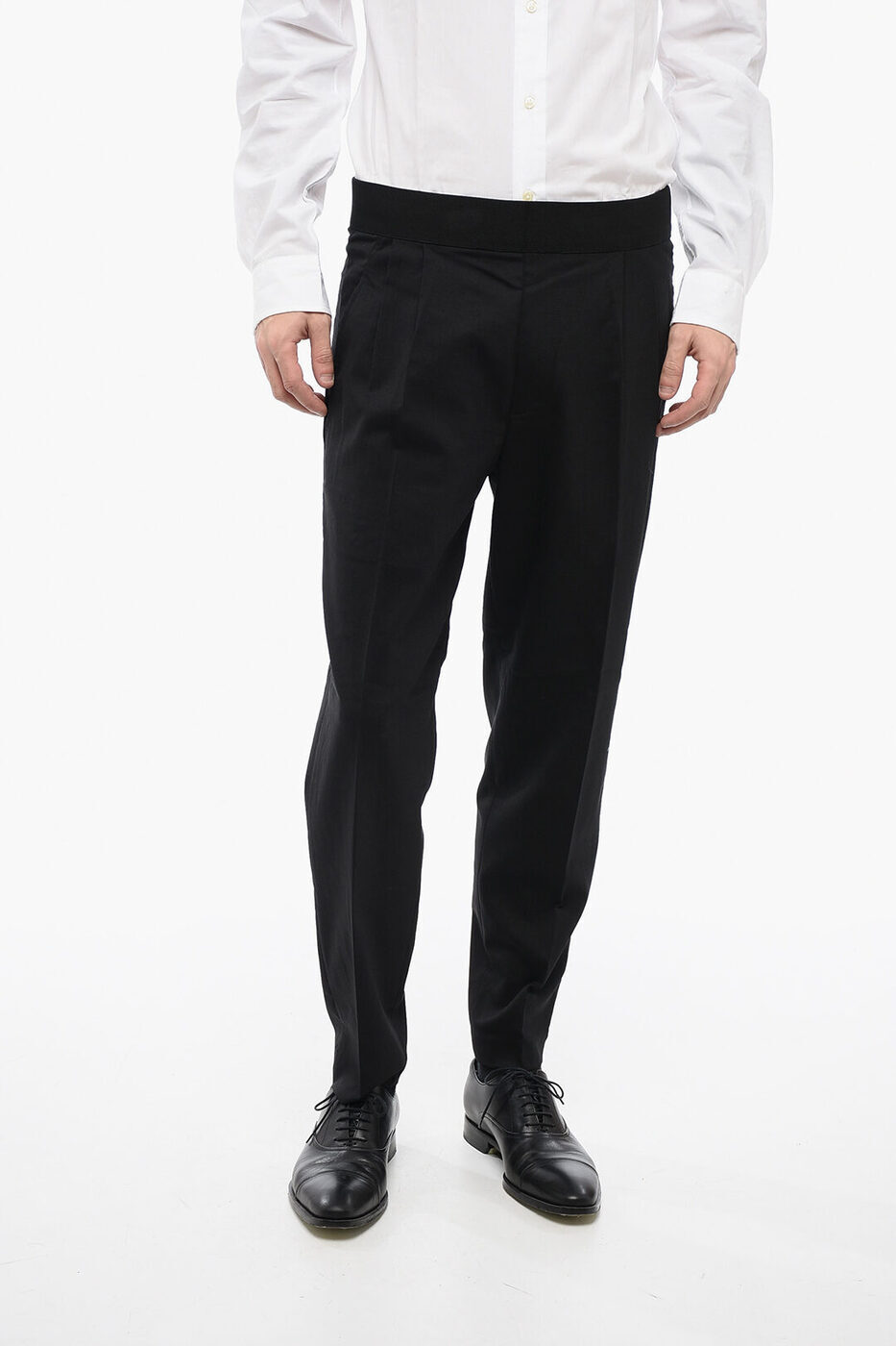 楽天BRANDSHOP・クラージュ楽天市場店ニール バレット NEIL BARRETT ズボン パンツ メンズ Trousers TAPERED FIT VIRGIN WOOL BLEND PANTS WITH DOUBLE PLEAT MY30151A-Y000 001N 関税 送料無料 ラッピング無料 2020SS dk