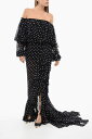 バルマン BALMAIN ワンピース ドレス レディース Dresses FRINGED DOTTED OFF-THE-SHOULDER LONG DRESS TF16986I334 EAB 関税 送料無料 ラッピング無料 2020SS dk