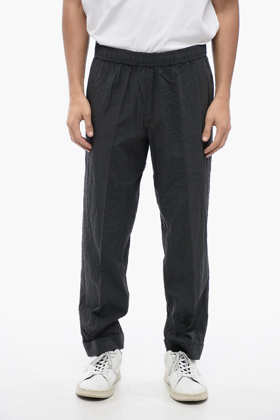 楽天BRANDSHOP・クラージュ楽天市場店ニール バレット NEIL BARRETT ズボン パンツ メンズ Trousers WRINKLED COTTON REM SLIM FIT PANTS MY30635B-Y031 011N 関税 送料無料 ラッピング無料 2020SS dk
