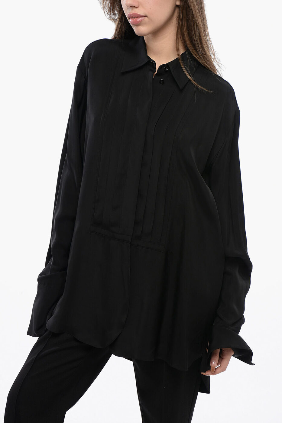 JIL SANDER ジルサンダー透かし編みシャツ・ブラウス黒36サイズ JIL SANDER ジルサンダー透かし編みシャツ・ブラウス黒36サイズ