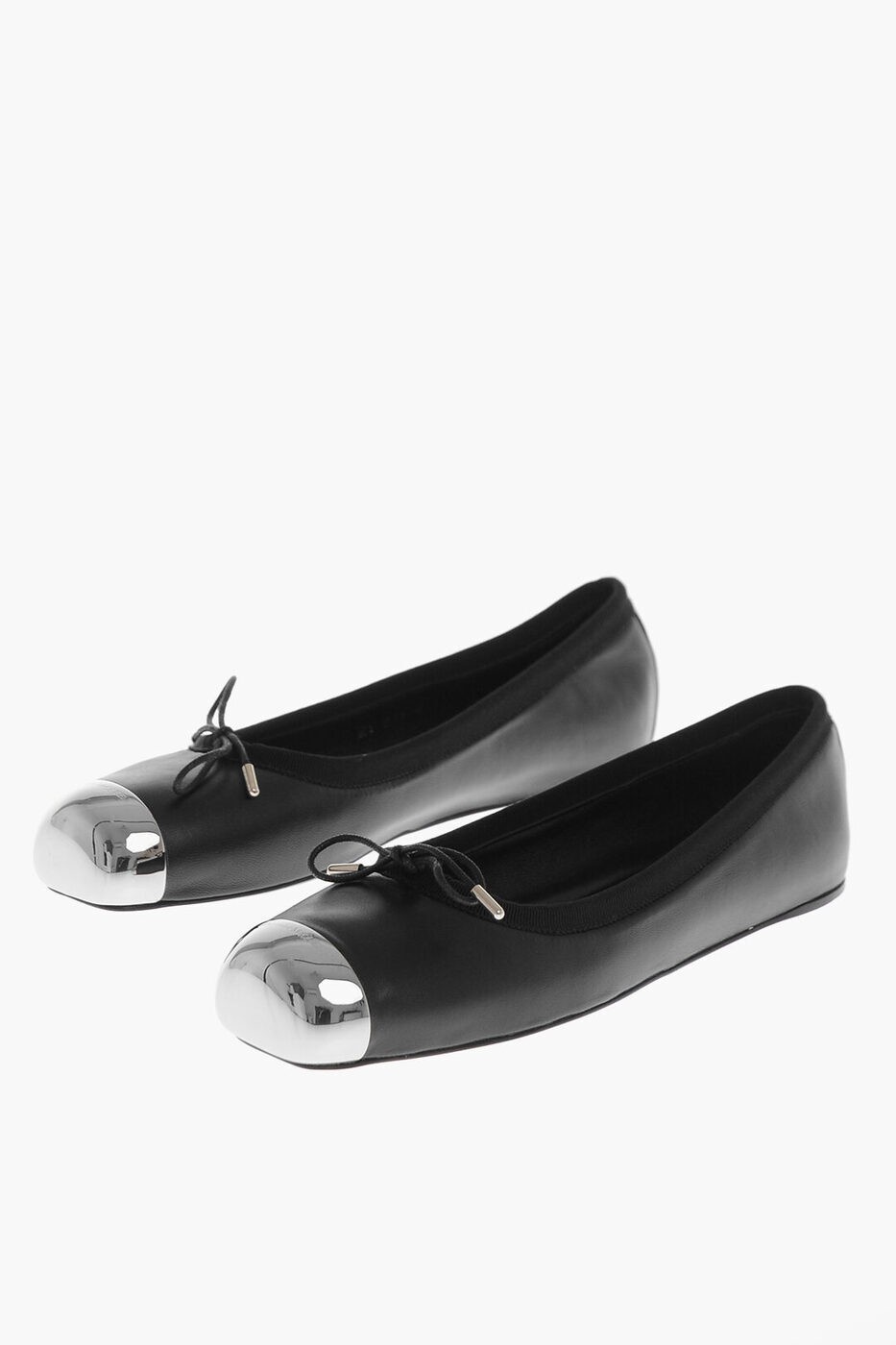 ݥ4!! 쥭 ޥå ALEXANDER MCQUEEN եåȥ塼 եåȥ塼 ǥ Flat Shoes METAL TOE HARDWARE LEATHER BALLET FLATS 757510 WICX5 1081  ̵ åԥ̵ 2020AW dk