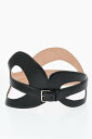 【最大10,000円OFFクーポン!!】 アレキサンダー マックイーン ALEXANDER MCQUEEN ベルト レディース Belts LEATHER MAXI BELT WITH CUT OUT DETAILS 190MM 781100 1AARQ 1000 関税 送料無料 ラッピング無料 2020SS dk