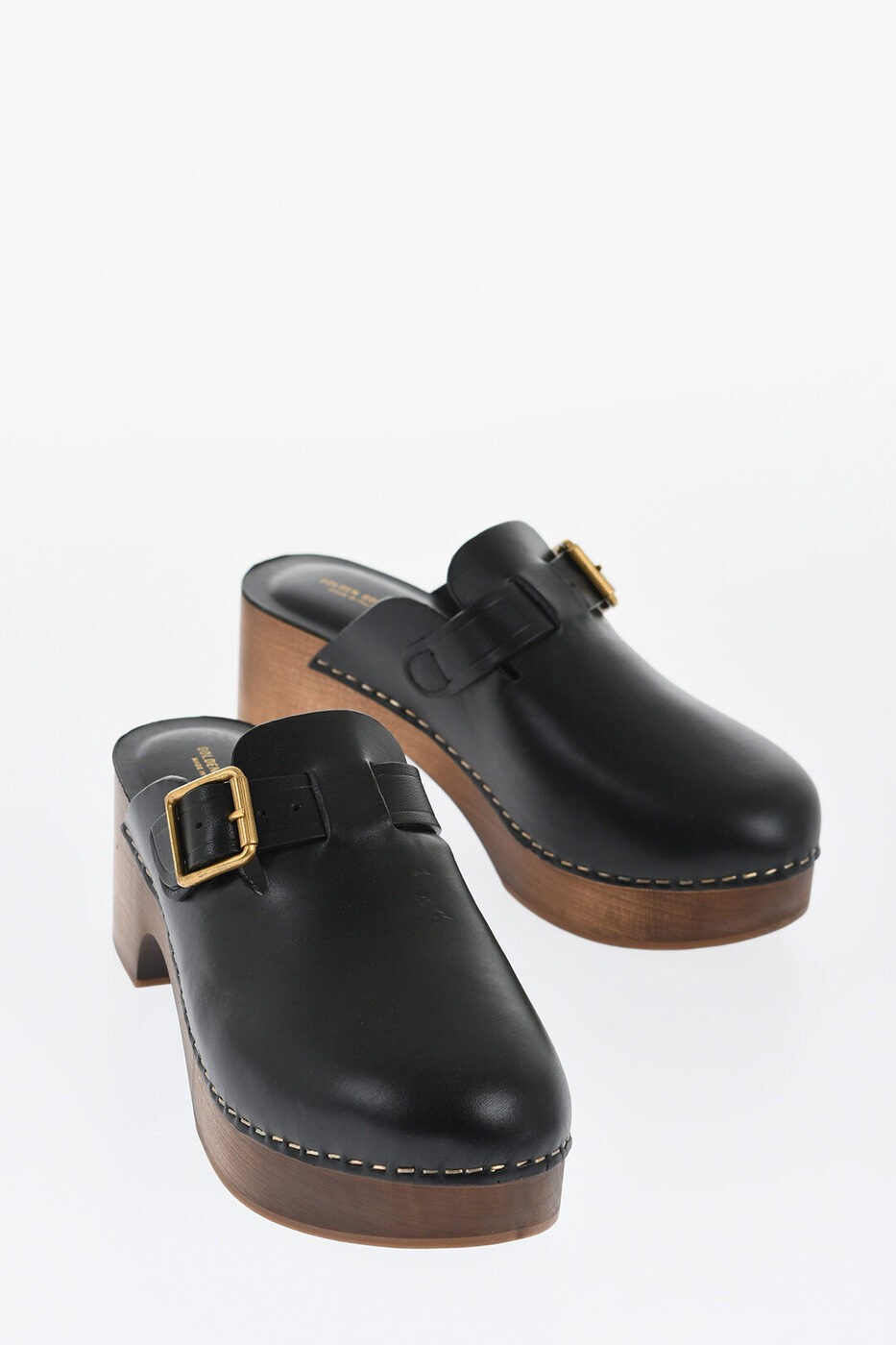 楽天BRANDSHOP・クラージュ楽天市場店【本日ポイント4倍!!】 ゴールデン グース デラックス ブランド GOLDEN GOOSE ハイヒール パンプス レディース High heels LEATHER PROVENCE CLOGS WITH GOLDEN BUCKLE HEEL 6.5CM GWF00689 F005501 90100 関税 送料無料 ラッピング無料 2020SS dk
