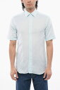 【本日ポイント4倍!!】 コルネリアーニ CORNELIANI シャツ メンズ Shirts SHORT-SLEEVED LINEN SHIRT WITH SPREAD COLLAR 73I108 4111605 009 関税 送料無料 ラッピング無料 2020AW dk