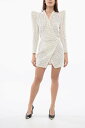 【1000円OFFクーポン配布中!!】 バルマン BALMAIN ワンピース ドレス レディース Dresses MONOGRAM WRAP DRESS WITH STATEMENT SHOULDE PADS VF0R9080C291 0FA 関税 送料無料 ラッピング無料 2020SS dk
