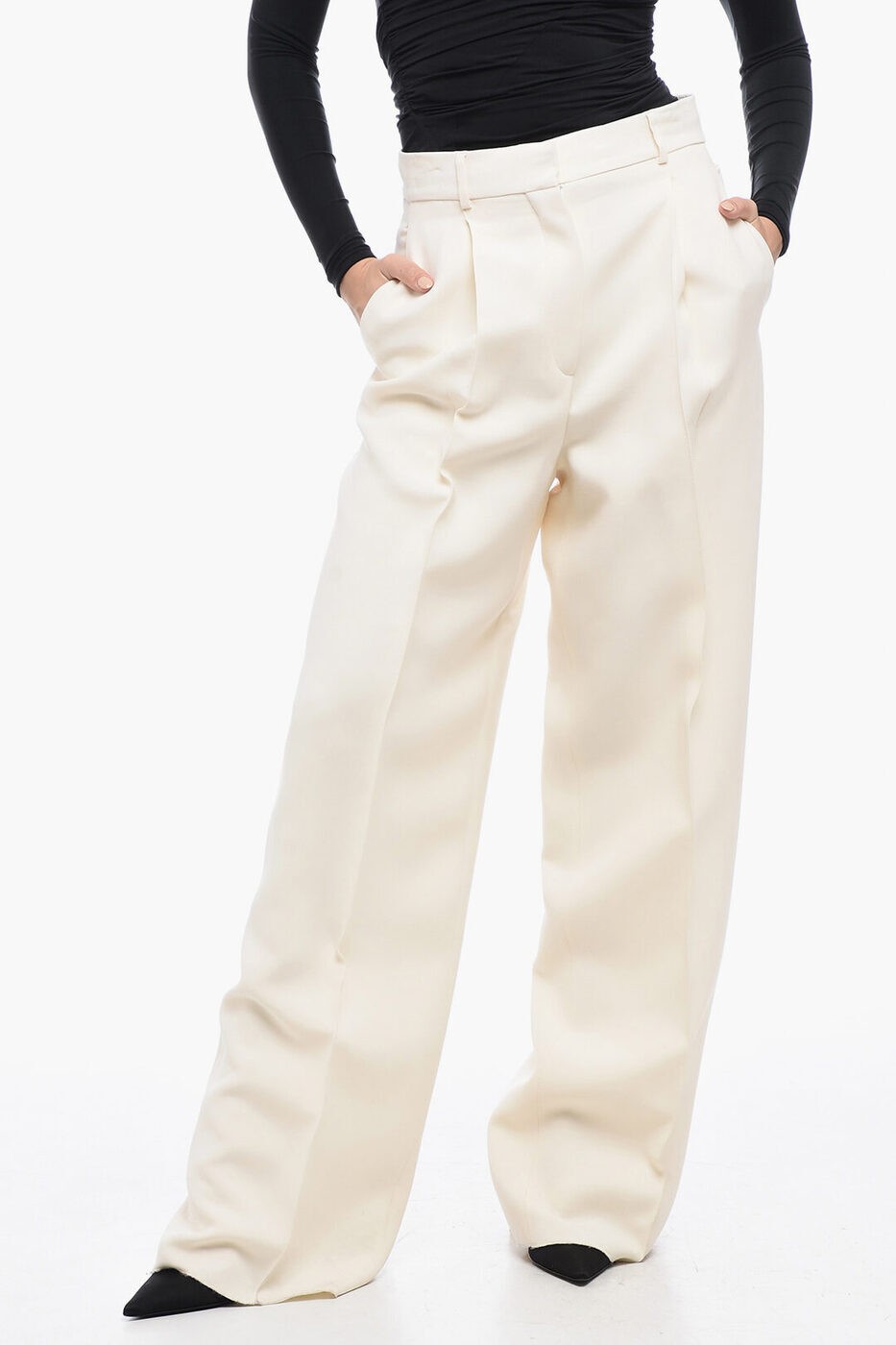 ǥ CHRISTIAN DIOR ܥ ѥ ǥ Trousers PLEATED HIGH-WAISTED WOOL ...