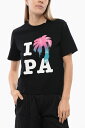 パーム エンジェルス PALM ANGELS Tシャツ トップス レディース T-shirts and tops PRINTED CREWNECK T-SHIRT PWAA044S23JER001 BLACK 関税 送料無料 ラッピング無料 2020AW dk
