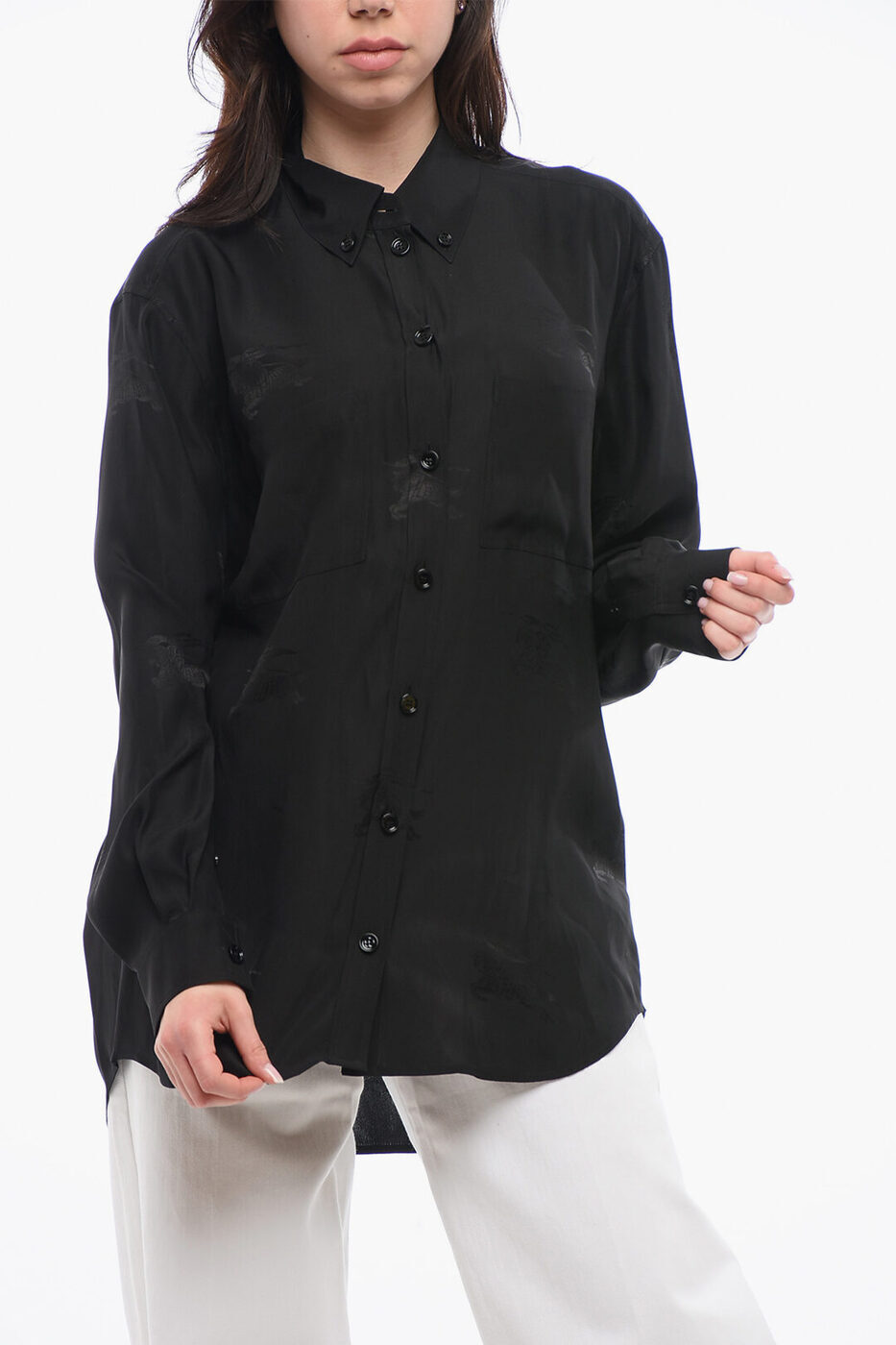 СХ꡼ BURBERRY  ǥ Shirts SILK IVANNA SHIRT WITH LOGO PRINT 8063...
