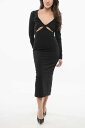 【1000円OFFクーポン配布中!!】 ヴェルサーチ VERSACE ワンピース ドレス レディース Dresses JEANS COUTURE V-NECKLINE CUT-OUT DRESS 75HAO916 N0217 899 関税 送料無料 ラッピング無料 2020SS dk