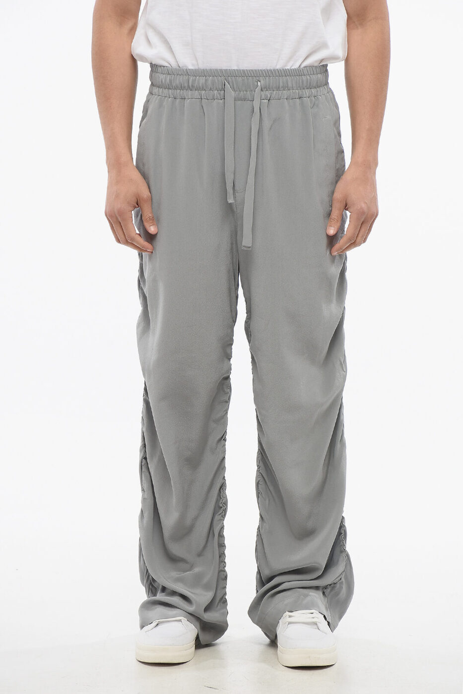 ドルチェ&ガッバーナ DOLCE&GABBANA ズボン パンツ メンズ Trousers DRAPED SILK PANTS WITH ELASTIC WAISTBAND GP06PT FU1UQ V0545 関税 送料無料 ラッピング無料 2020SS dk(4)