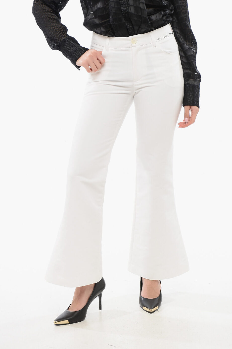 【1000円OFFクーポン配布中！】 マルニ MARNI ズボン パンツ レディース Trousers FLARED CROPPED PANTS WITH EMBROIDERED LOGO PAMA0491S0TCX2800W01 関税 送料無料 ラッピング無料 2020SS dkのサムネイル
