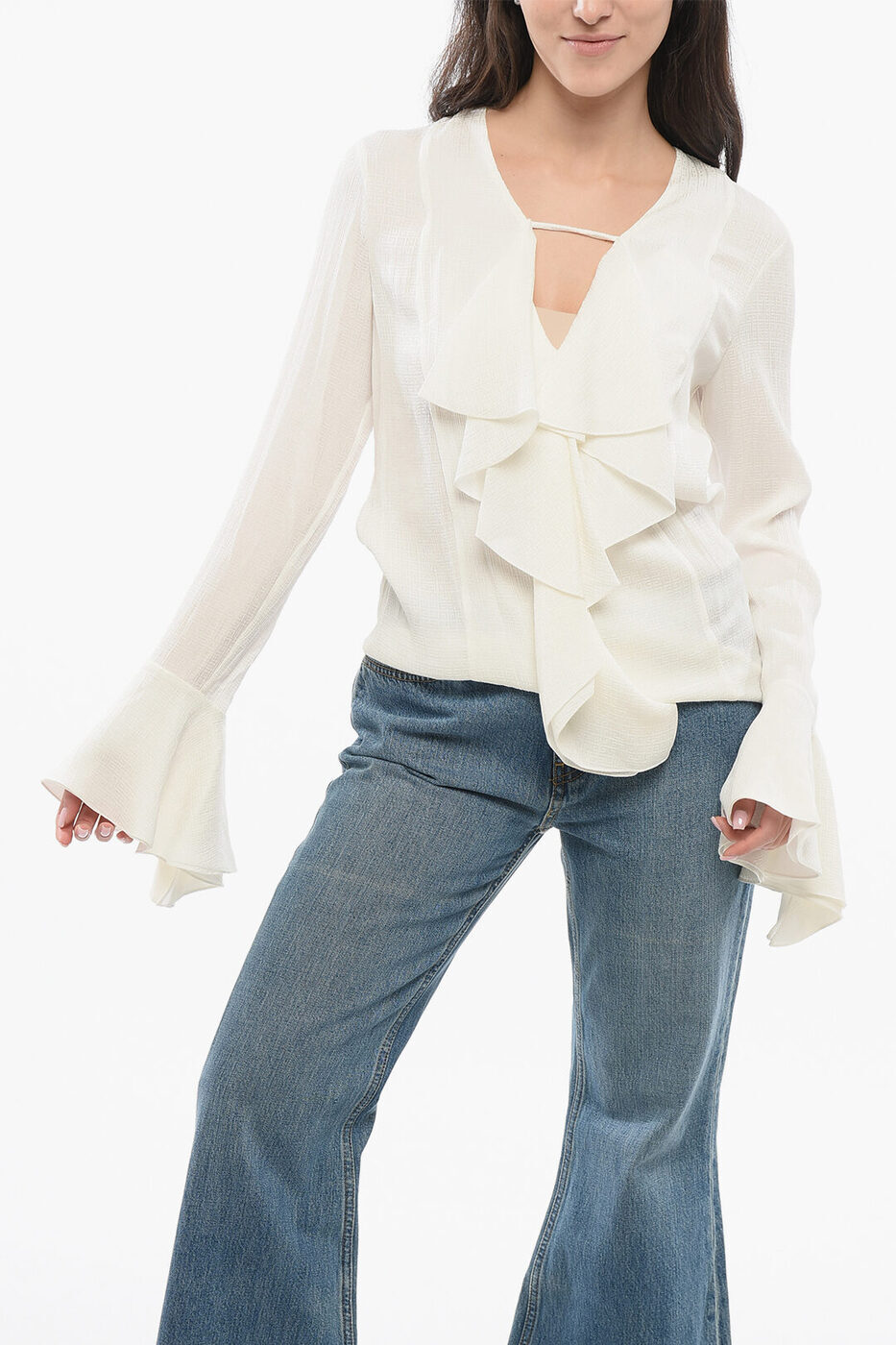 1000OFF!! Х󥷥 GIVENCHY  ǥ Shirts SILK LOGOED BLOUSE WI...