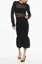 アレキサンダー マックイーン ALEXANDER MCQUEEN ワンピース ドレス レディース Dresses OPENWORK KNITTED TRUMPET DRESS 780455Q1A8M 1000 関税 送料無料 ラッピング無料 2020SS dk