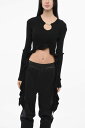 ヴェルサーチ VERSACE Tシャツ トップス レディース T-shirts and tops JEANS COUTURE RIBBED CROPPED TOP WITH SELF-TIE DETAIL 76HAFM01 CMN33 899 関税 送料無料 ラッピング無料 2020SS dk