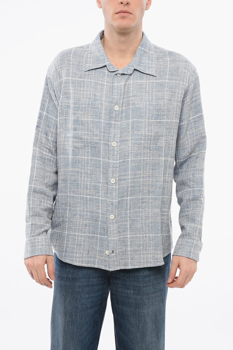 1000OFF!! 1989 STUDIO   Shirts TWEED SHIRT WITH BACK PRIN...