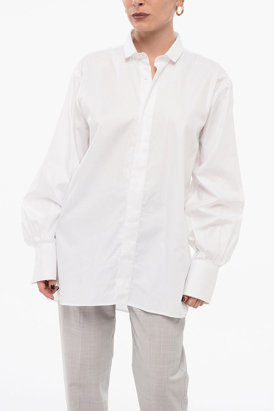 磻ɥߥ WILD CASHMERE  ǥ Shirts HIDDEN BUTTONS SHIRT WITH BOW ...
