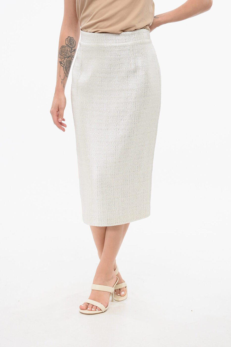 1000OFFݥ!! եǥꥫȥ FEDERICA TOSI  ǥ Skirts SOLID COLOR PENCIL SKIRT WITH BACK ZIP FTE24GO0200TE0193 0022  ̵ åԥ̵ 2020SS dk