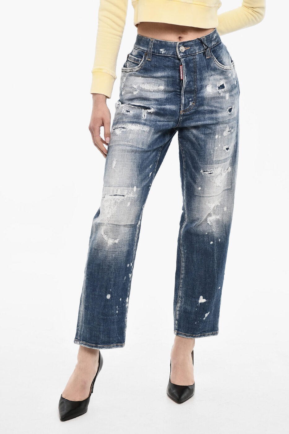 ǥ DSQUARED2 ǥ˥ ǥ Jeans HIGH WAIST DISTRESSED ACID WASH JE...