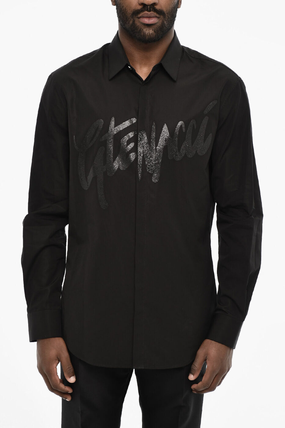 ǥ DSQUARED2   Shirts CASUAL COTTON SHIRT WITH GLITTER DE...
