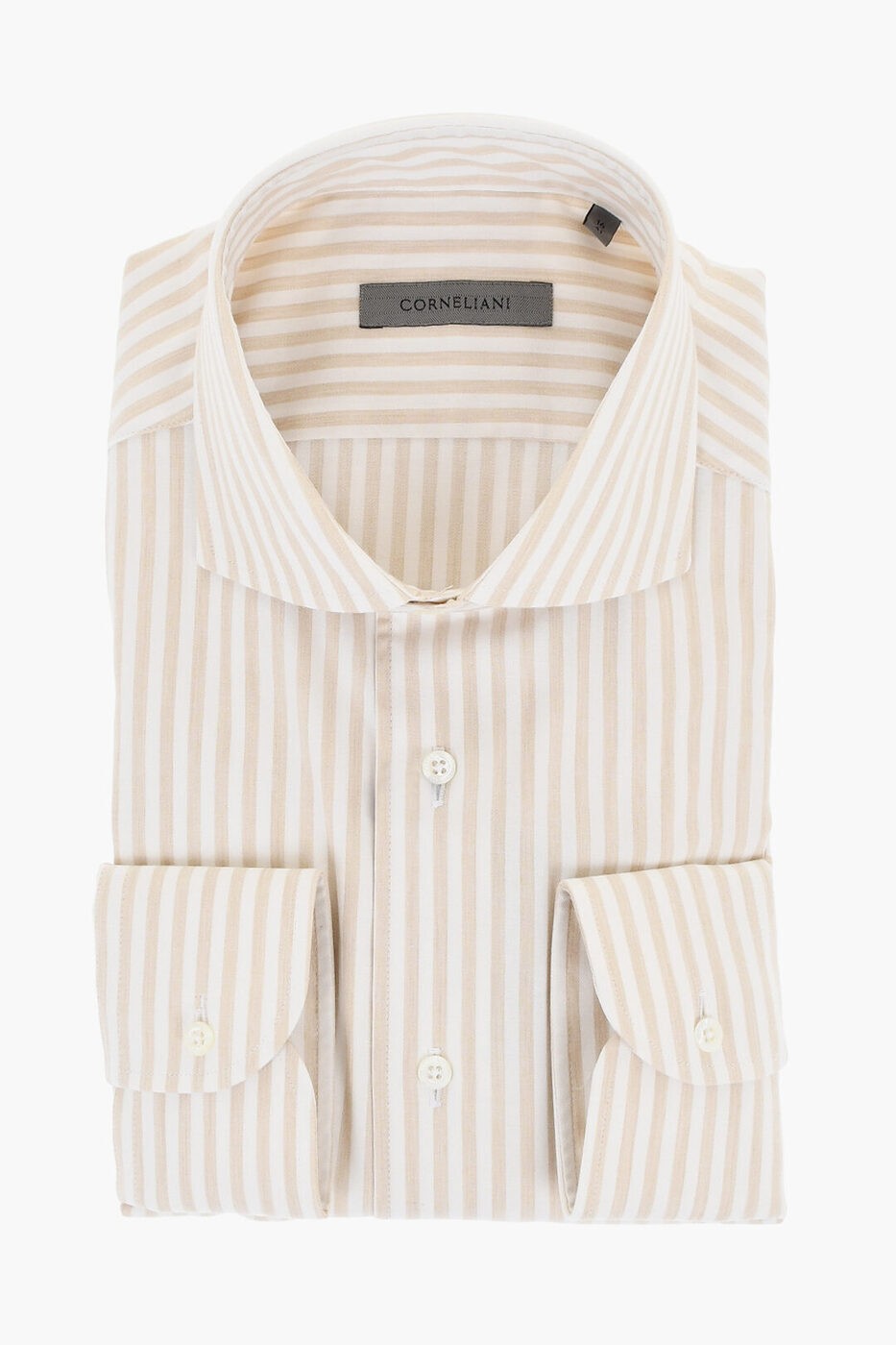 ͥꥢ CORNELIANI   Shirts TWO-TONE STRIPED SHIRT WITH SPREAD C...