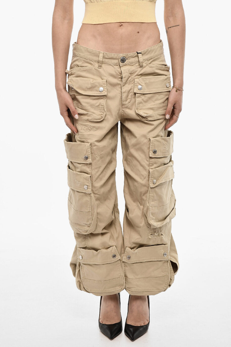ǥ DSQUARED2 ܥ ѥ ǥ Trousers DISTRESSED CARGO PANTS WITH...