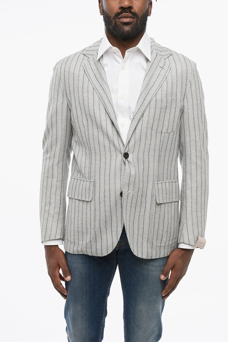 楽天BRANDSHOP・クラージュ楽天市場店【本日ポイント最大4倍!!】 コルネリアーニ CORNELIANI フォーマル スーツ メンズ Formal Outfits UNLINED SINGLE BREASTED-BLAZER WITH STRIPE MOTIF 91X544 3116811 013 関税 送料無料 ラッピング無料 2020SS dk